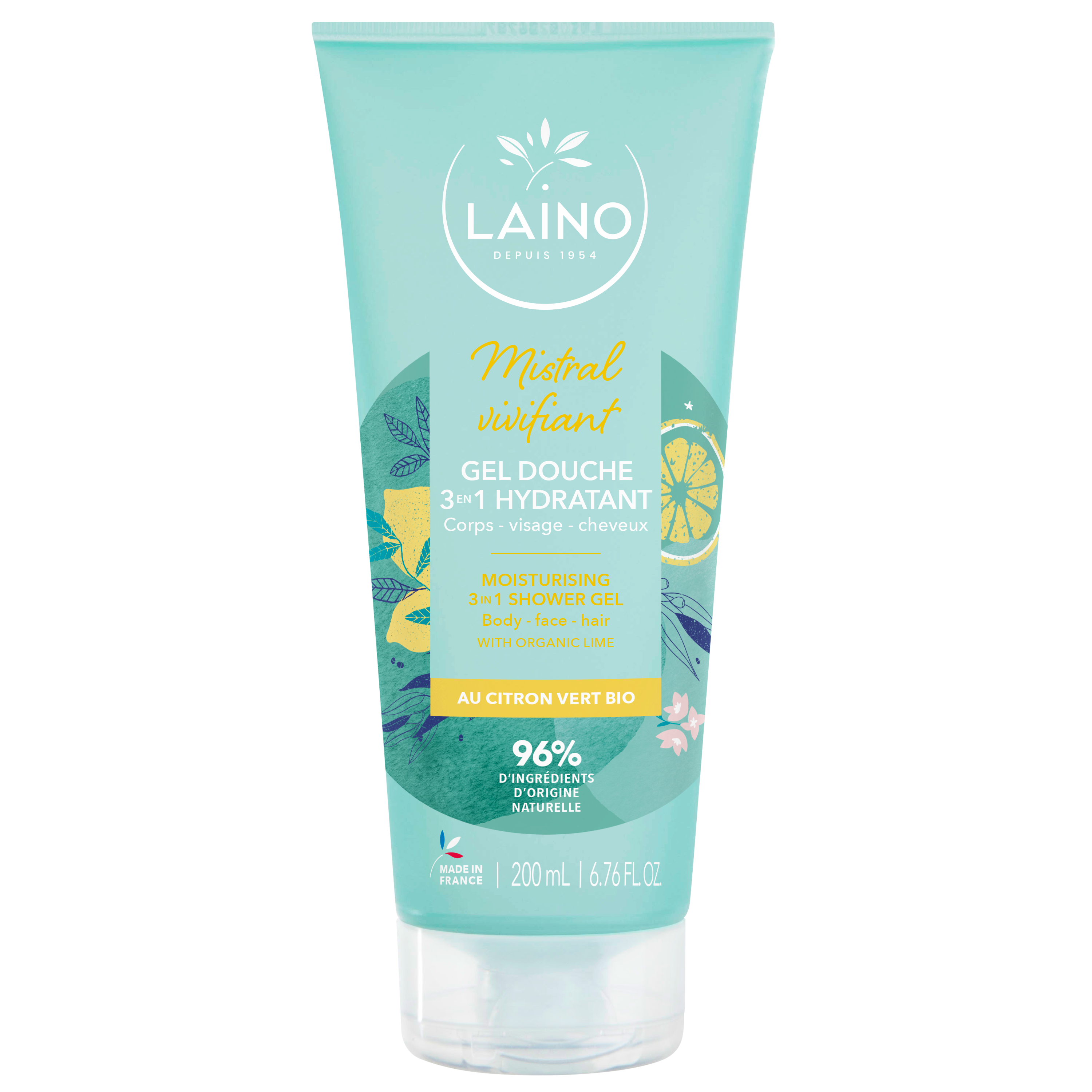 Shampoing Douche 3 en 1 au Citron Vert BIO | LAINO